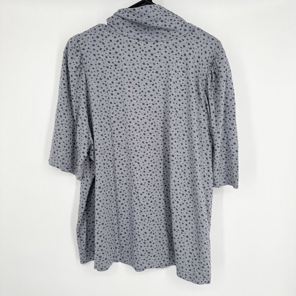 Democracy Blouse Gray Mock Turtle Neck Gray with‎ Black dots size 2X NWT - Picture 6 of 6